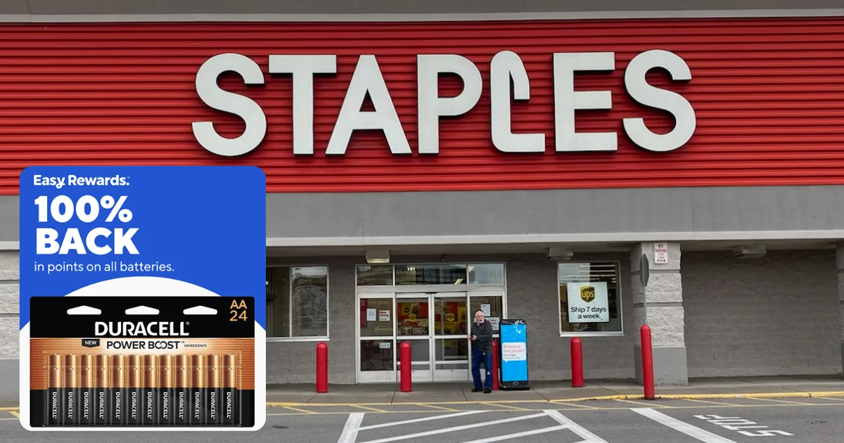 Staples — Free $40 in Batteries with Rewards